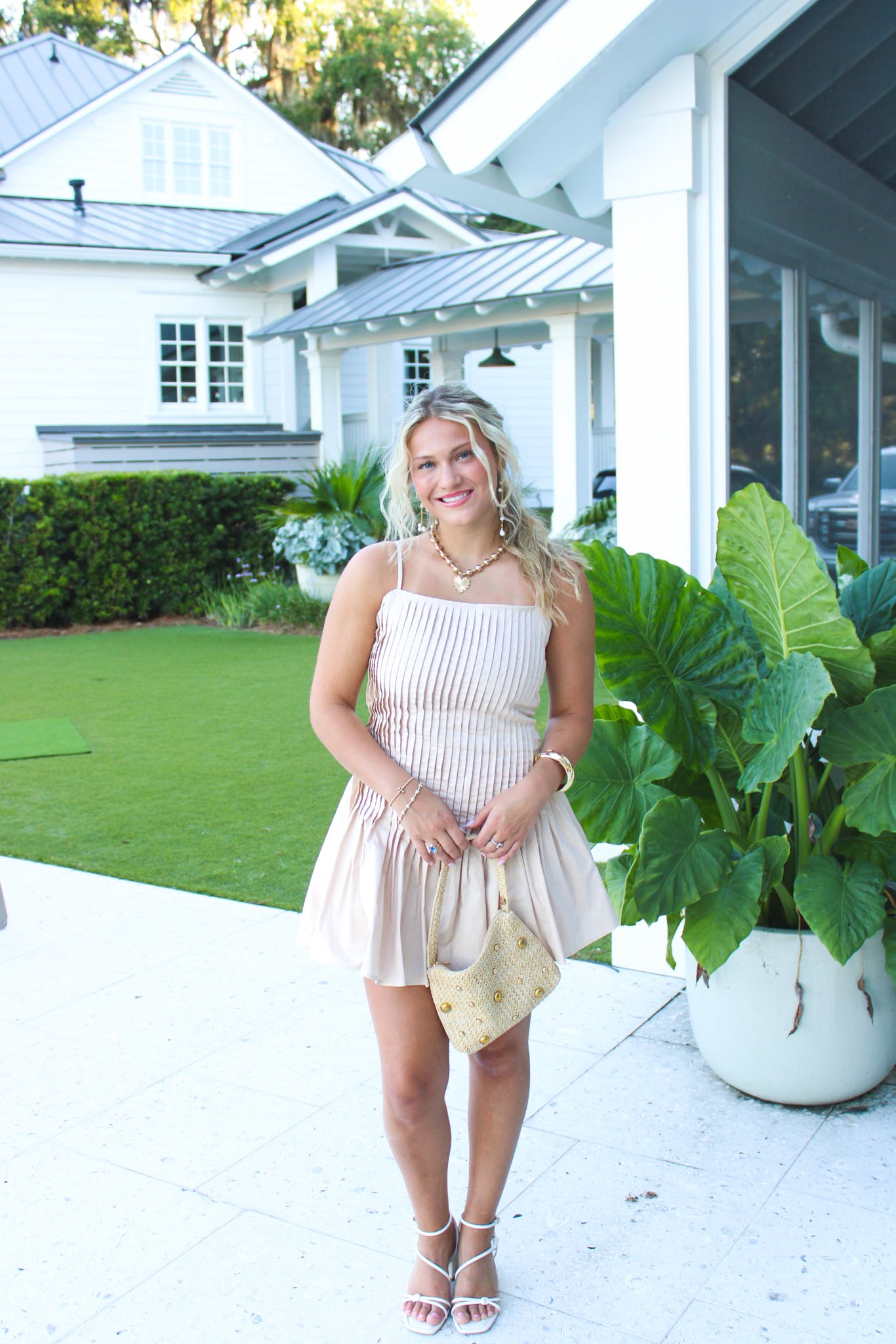Pleated Mini Dress
