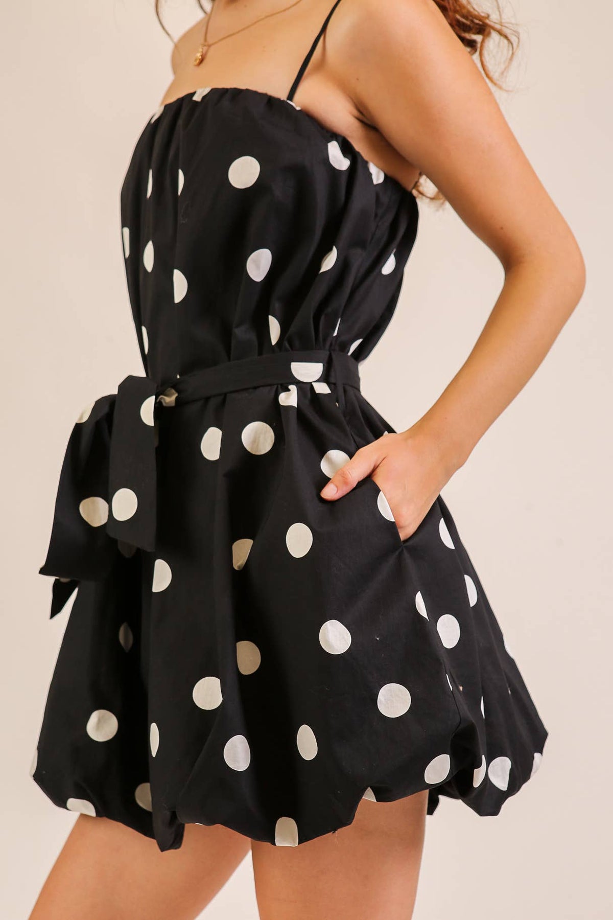 Polka Dot Bubble Mini Dress