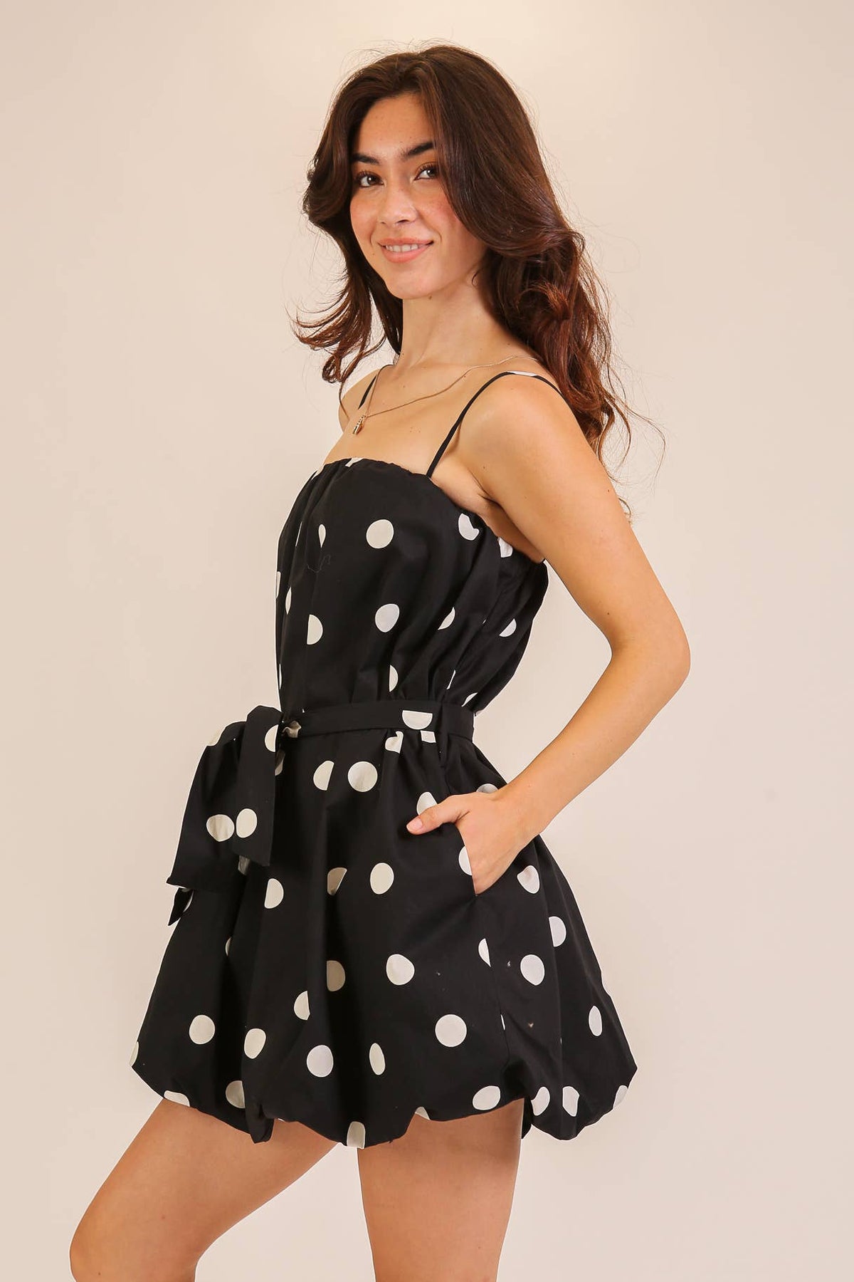 Polka Dot Bubble Mini Dress