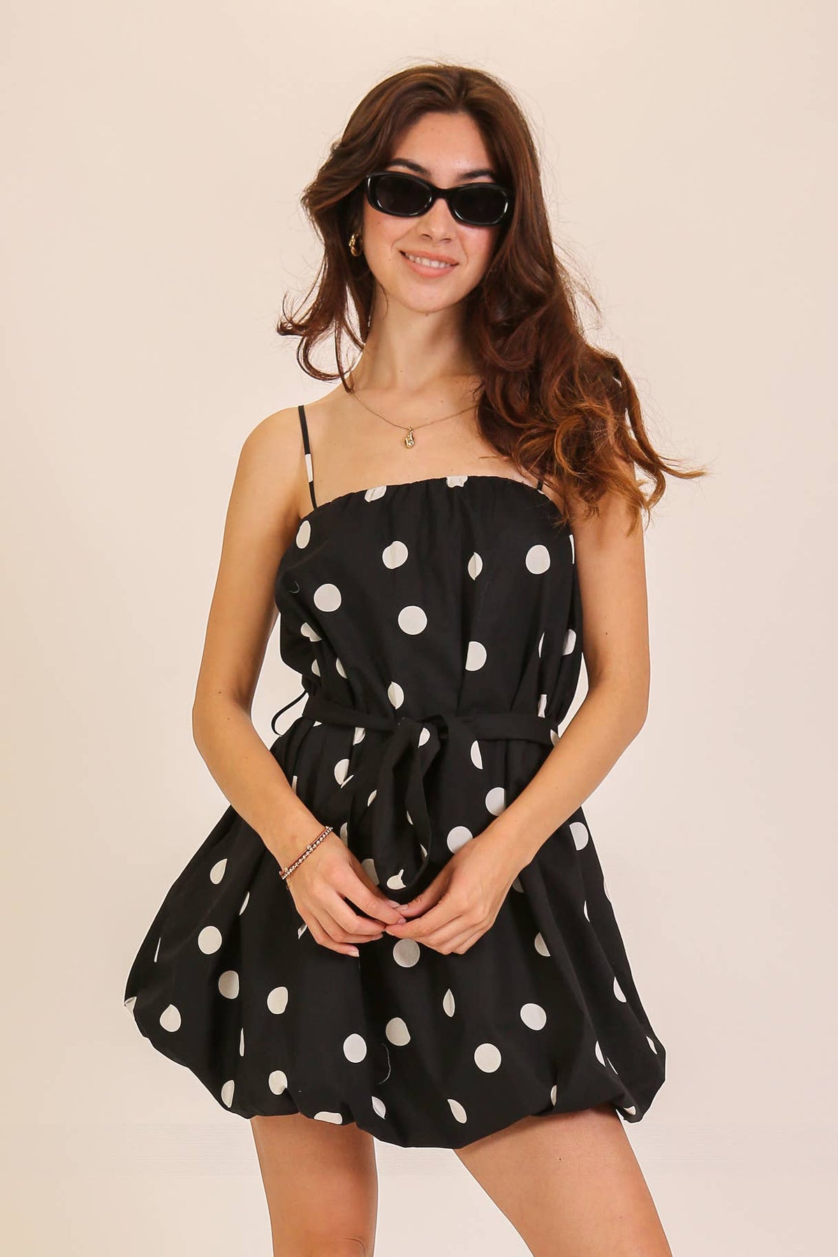 Polka Dot Bubble Mini Dress